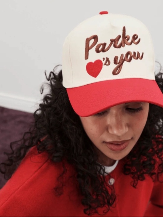 Parke Accessories - Parke Official "Parke Loves You" Valentine's Day ball cap in white and red.